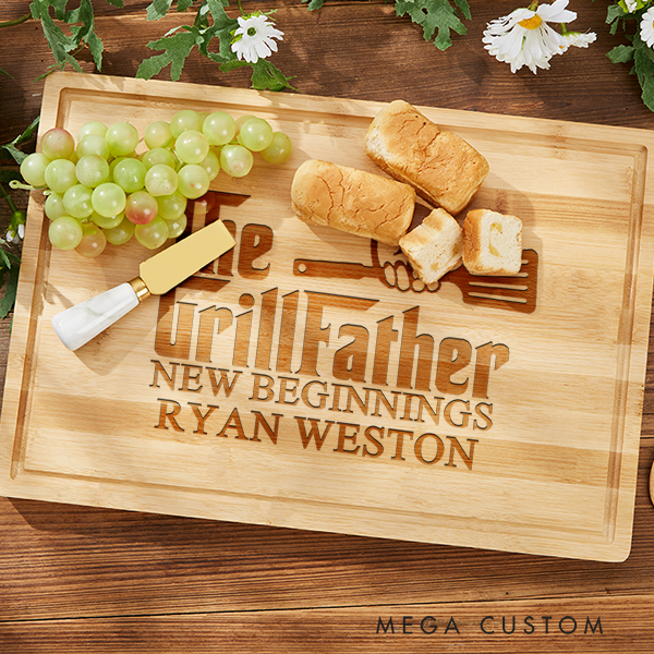 Personalized Cutting Board BBQ Cutting Board for Dad The Grill Father Housewarming Gift Moving House New Home Gift Father's Day Gift