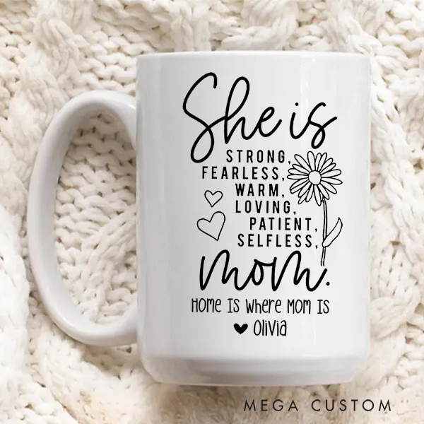 Personalized Mug for Mom Home Is Where Mom Is Coffee Mug Christmas Gift Moving Away Mother Daughter Housewarming Gift Mothers Day Gifts