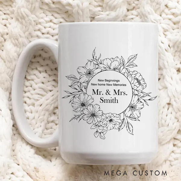 Personalized Mug Custom 11oz Coffee Mug 15oz Coffee Cup Wedding Gift Housewarming Gift New Home Gift for Couple Moving Away Gift  Christmas Gift