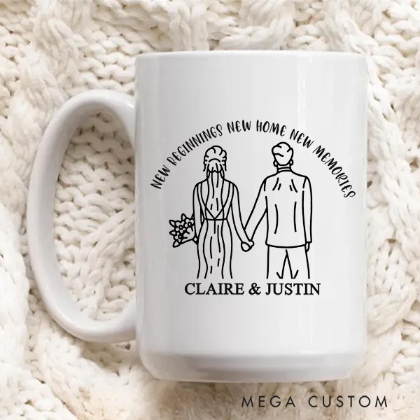 Personalized Mug Custom Couple Holding Hands Mug New Home Gift Newlyweds Gift Wedding Gift Housewarming Gift New Home Gift for Couple