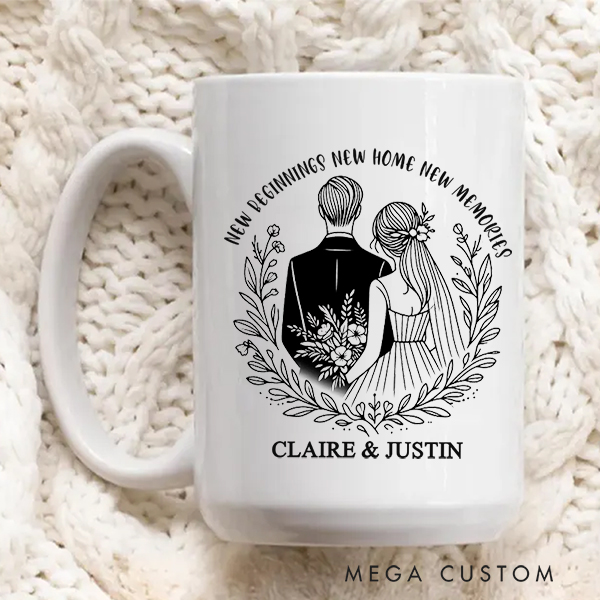 Personalized Mug Custom Coffee Mug With Name New Home New Beginning New Memories Wedding Gift Housewarming Gift New Home Gift for Couple