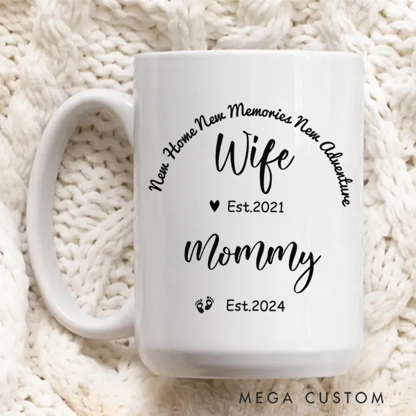 Personalized New Mom New Home New Memories New Adventure Mug Coffee Mug Gift for New Parents Gift for Wife Housewarming Gift Christmas New Home Gift