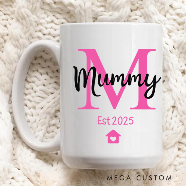Personalized Initials Mug for Mom Family Gift Custom 15oz Coffee Mug Housewarming Gift Coffee Cup Gift for Mom Christmas Gift New Home Gift Mom Gift
