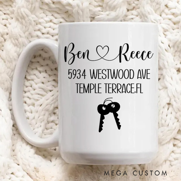 Personalized Mug Custom 11oz Coffee Mug Housewarming Gift New Homeowner Gift Moving Away Gift First Home for Couple New Home Gift Xmas Gift