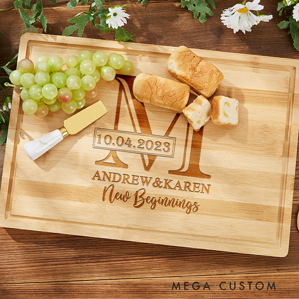Personalized Cutting Board Charcuterie Board Real Estate Closing Gift Wedding Housewarming Gift New Home Gift Farmhouse Cutting Board New Beginnings