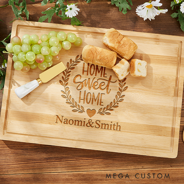 Personalized Cutting Board Wedding Housewarming Gift Home Sweet Home New Home Gifts for Couples Custom Kitchen Charcuterie Board Home Decor