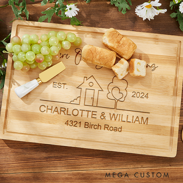 Personalized Cutting Board Charcuterie Board Real Estate Closing Gift Wedding Housewarming Gift New Home Gift Farmhouse Cutting Board  New Beginning