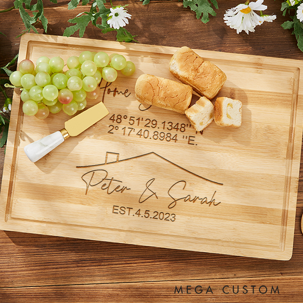 Personalized Cutting Board Wedding Housewarming Gift Home Sweet Home Custom Kitchen Charcuterie Board Home Decor New Home Gifts Couples Gifts