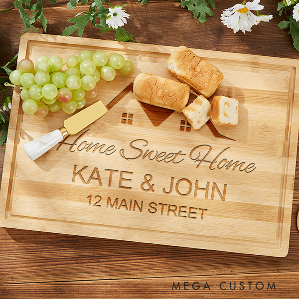 Personalized Cutting Board Home Sweet Home Custom Kitchen Charcuterie Board New Home Gifts for Couples Wedding Housewarming Gift Home Decor 