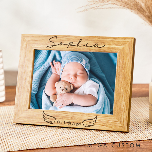 Personalised Photo Frame Baby Memorial Gift Baby Loss Keepsake Bereavement Angel Baby Sympathy Gift Custom Frame