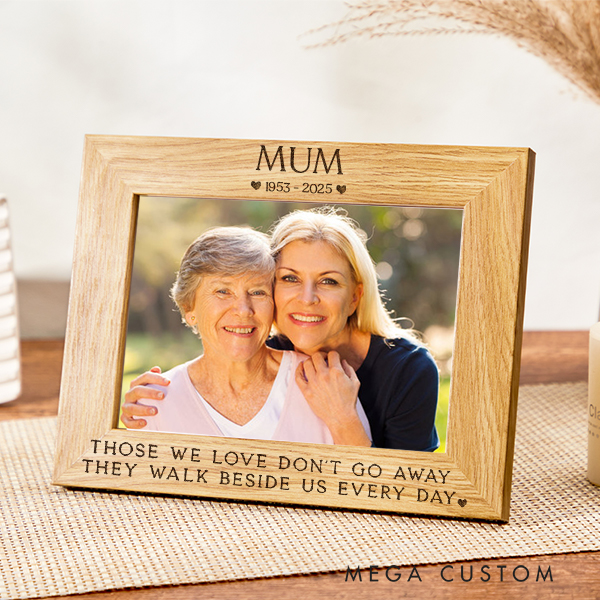 Personalized Mum Memorial Photo Frame Loss of Loved One Memorial Keepsake Gift Engraved Custom Photo Frame