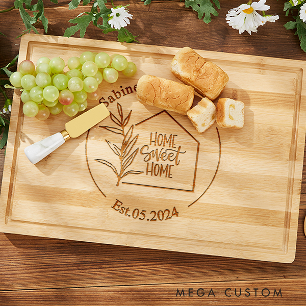 Personalized Cutting Board Home Sweet Home Charcuterie Board Wedding Housewarming Gift New Home Gift Real Estate Closing Gift 