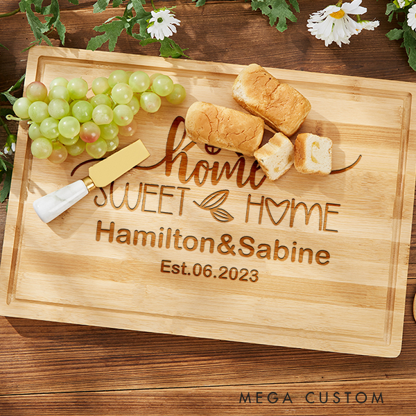 Personalized Cutting Board Home Sweet Home Wedding Housewarming Gift Custom Kitchen Charcuterie Board Home Decor New Home Gifts for Couples