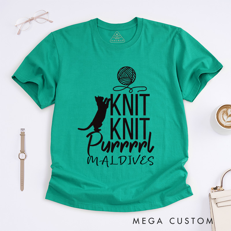 Personalized Cat Lover Classic T-Shirts Funny Crocheting Shirt