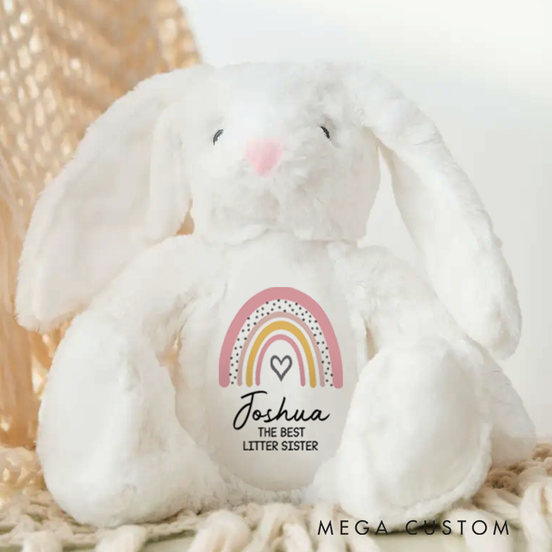 Personalised New Baby Soft Toy Rabbit Birth Announcement Gift New Nursery Gift