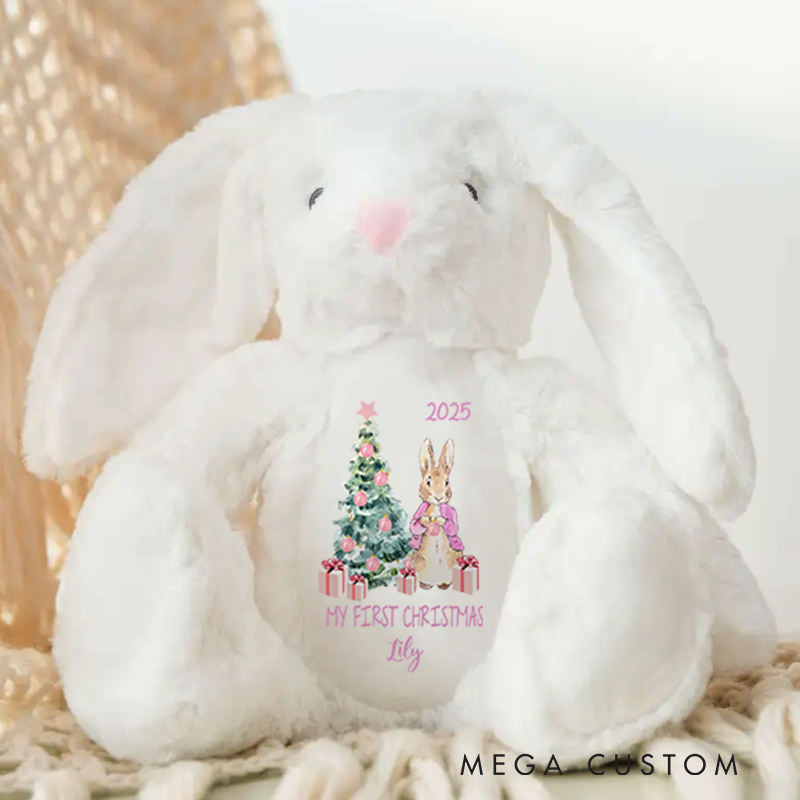 Personalised New Baby Soft Toy Rabbit Birth Announcement Gift Baby Easter Gift