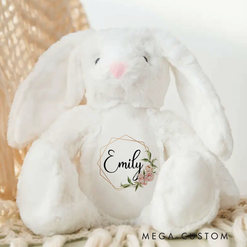 Personalised New Baby Soft Toy Rabbit Birth Announcement Gift Nursery Gift