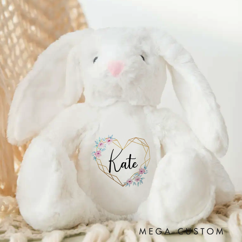 Personalised New Baby Soft Toy Rabbit Birth Announcement Gift Birthday Gift for Baby
