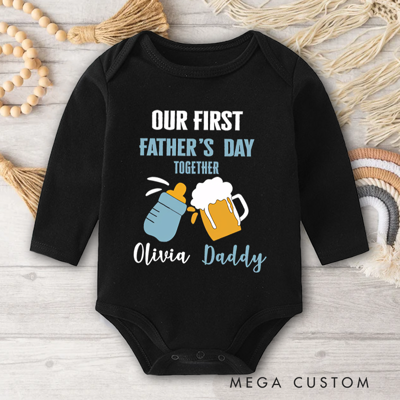Personalized Our First Father's Day Together Baby with Name Father's Day Gift for Baby New Dad Gift