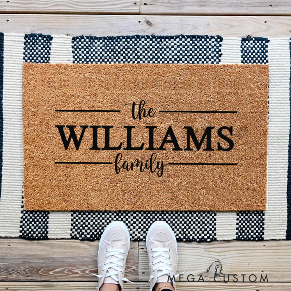 Personalized Family Welcome Mat Custom Door Mat With Family Name New Home Gift Housewarming Wedding Gift for Couples Christmas Gift