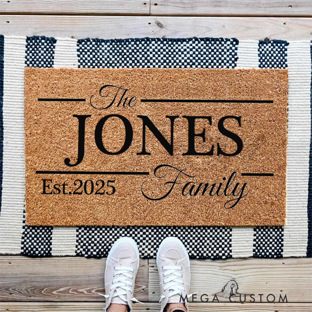 Personalized Classic Family Name Doormat With Family Name New Home Gift Housewarming Wedding Gift for Couples Christmas Gift for Family