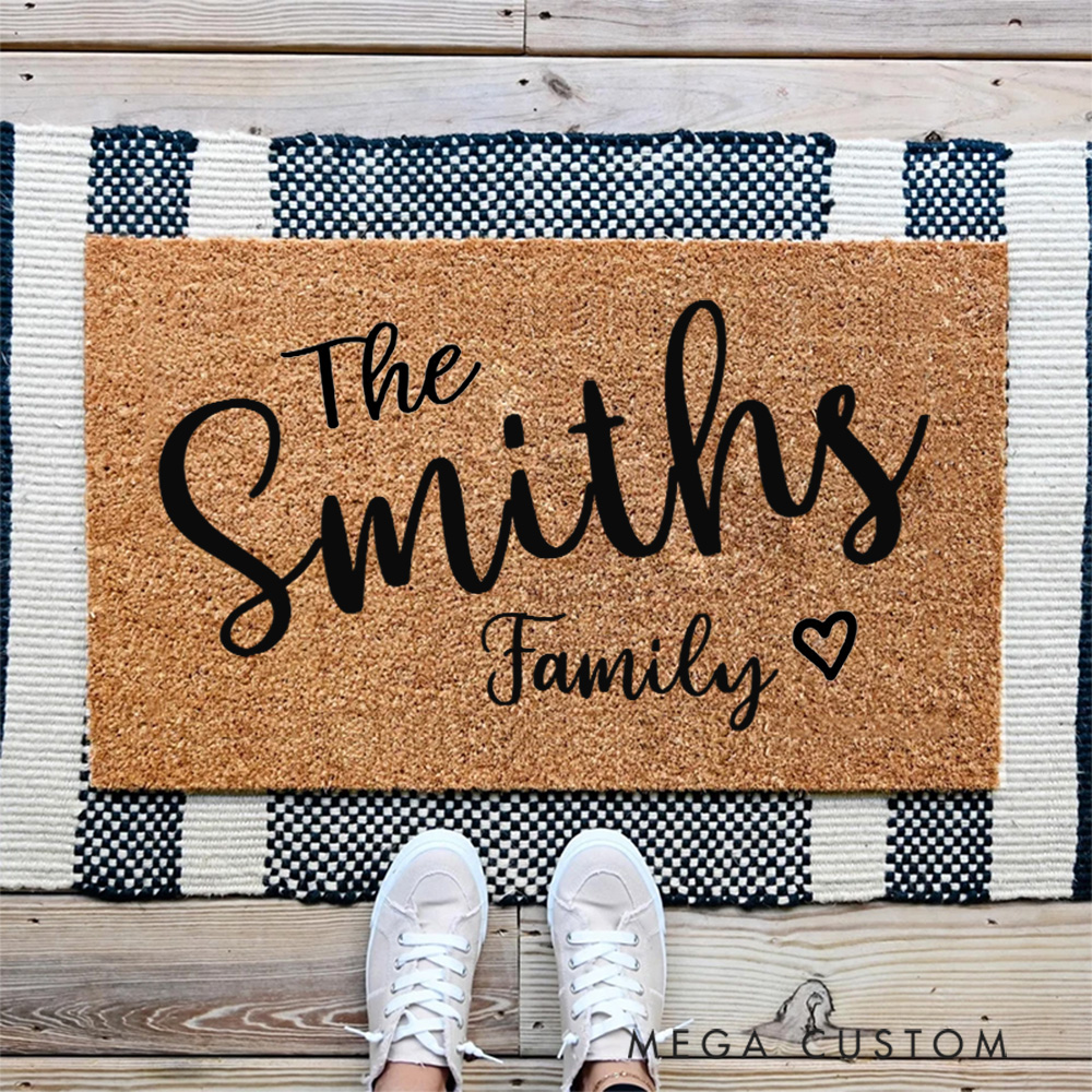 Personalized Family Welcome Mat Custom Door Mat With Family Name New Home Gift Housewarming Wedding Gift for Couples Christmas Gift