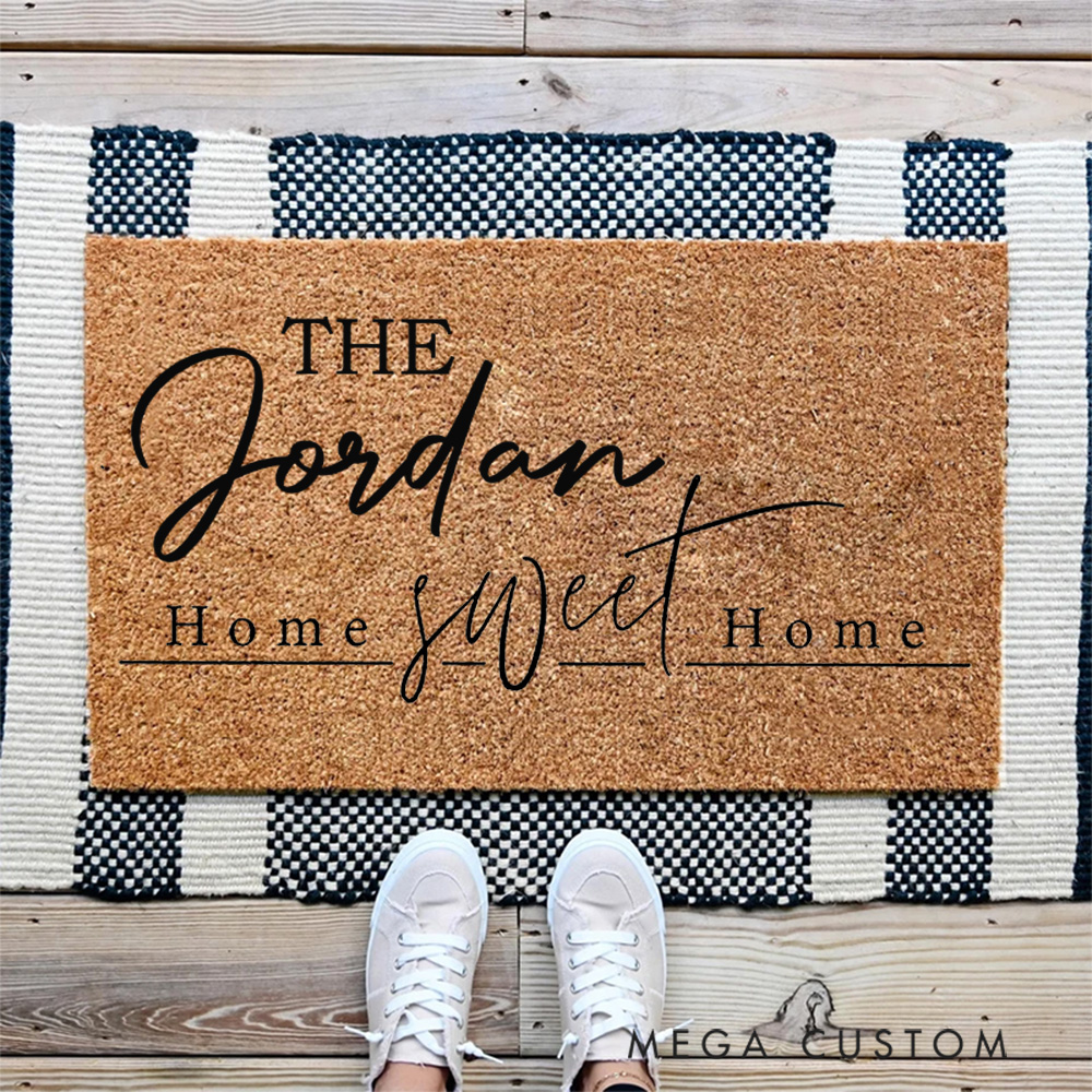Personalized Doormat Home Sweet Home Doormat New Home Gift Housewarming Wedding Gift for Couples Christmas Gift for Family