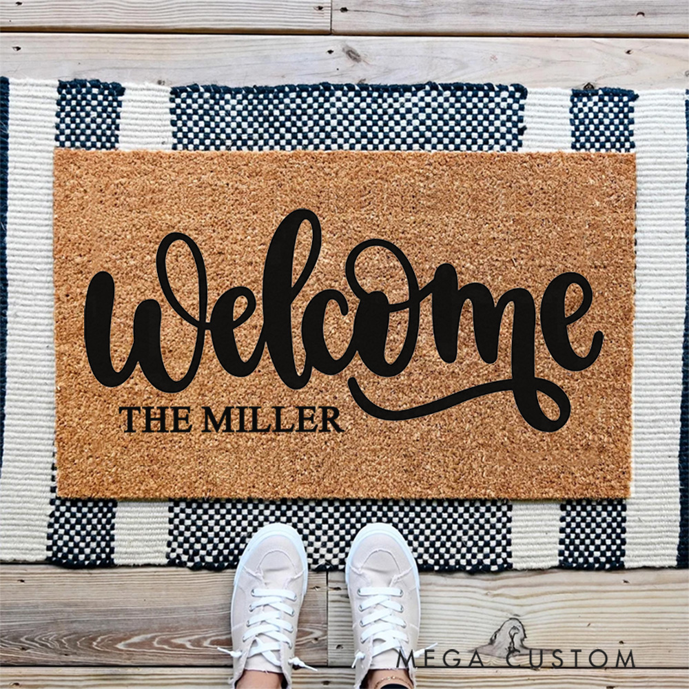 Personalized Welcome Doormat With Family Name New Home Gift Housewarming Wedding Gift for Couples First Home Gifts Christmas Gift for Family