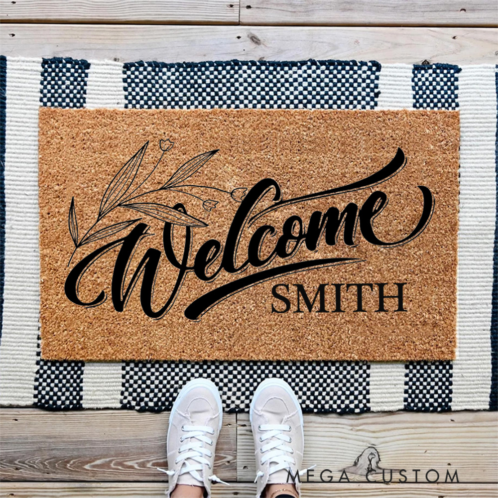 Personalized Welcome Doormat Custom Family Doormat With Name New Home Gift Housewarming Gift Closing Gifts First Home Gifts for Family