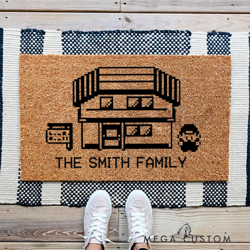 Personalized Home Doormat Pixel Art Personalized Doormat A Unique Housewarming Gift For A Fun And Welcoming Home New Home Gift