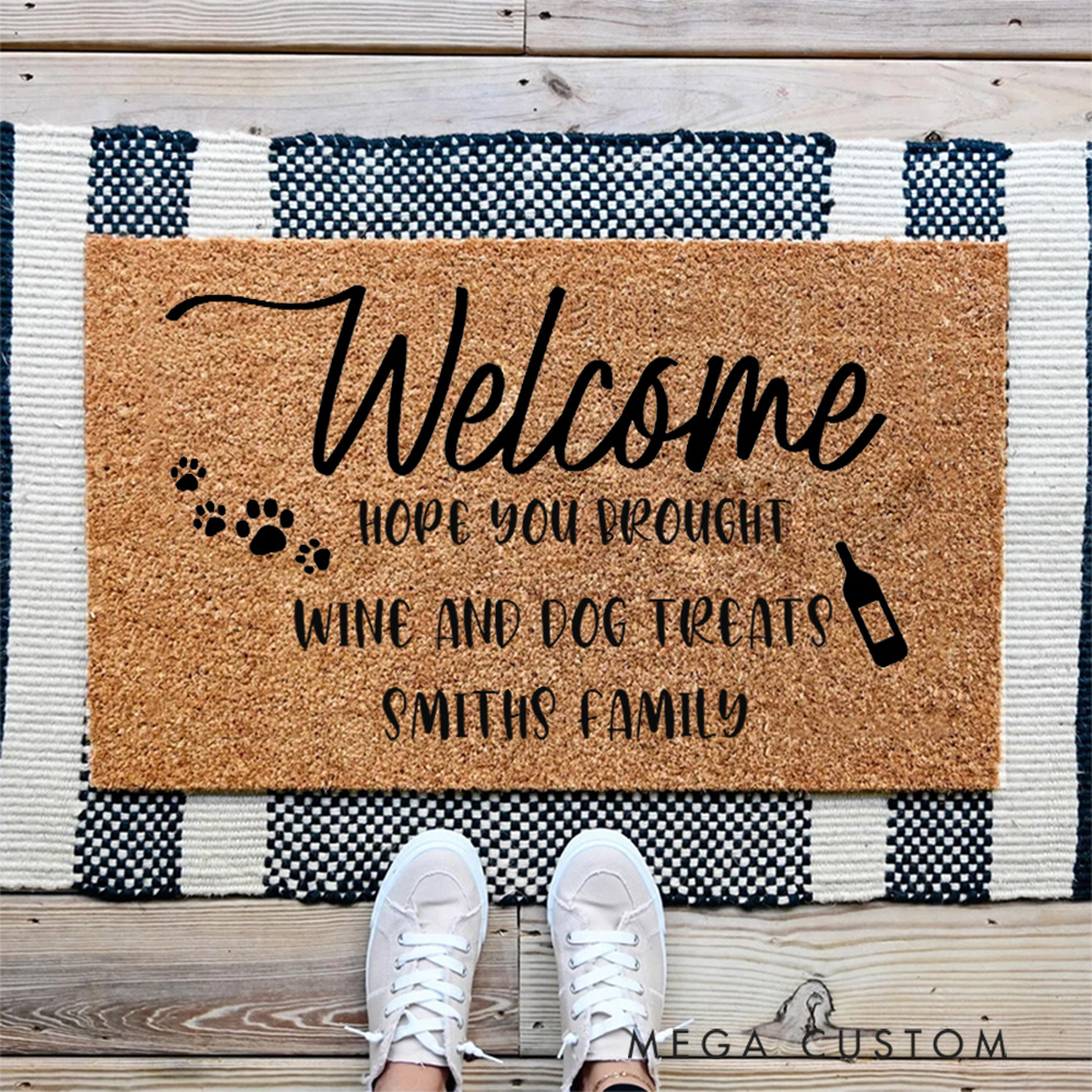 Personalized Doormat Humorous Pet Lover Doormat Fun Personalized Housewarming Gift for Families with Dogs First Home Gifts Christmas Gift