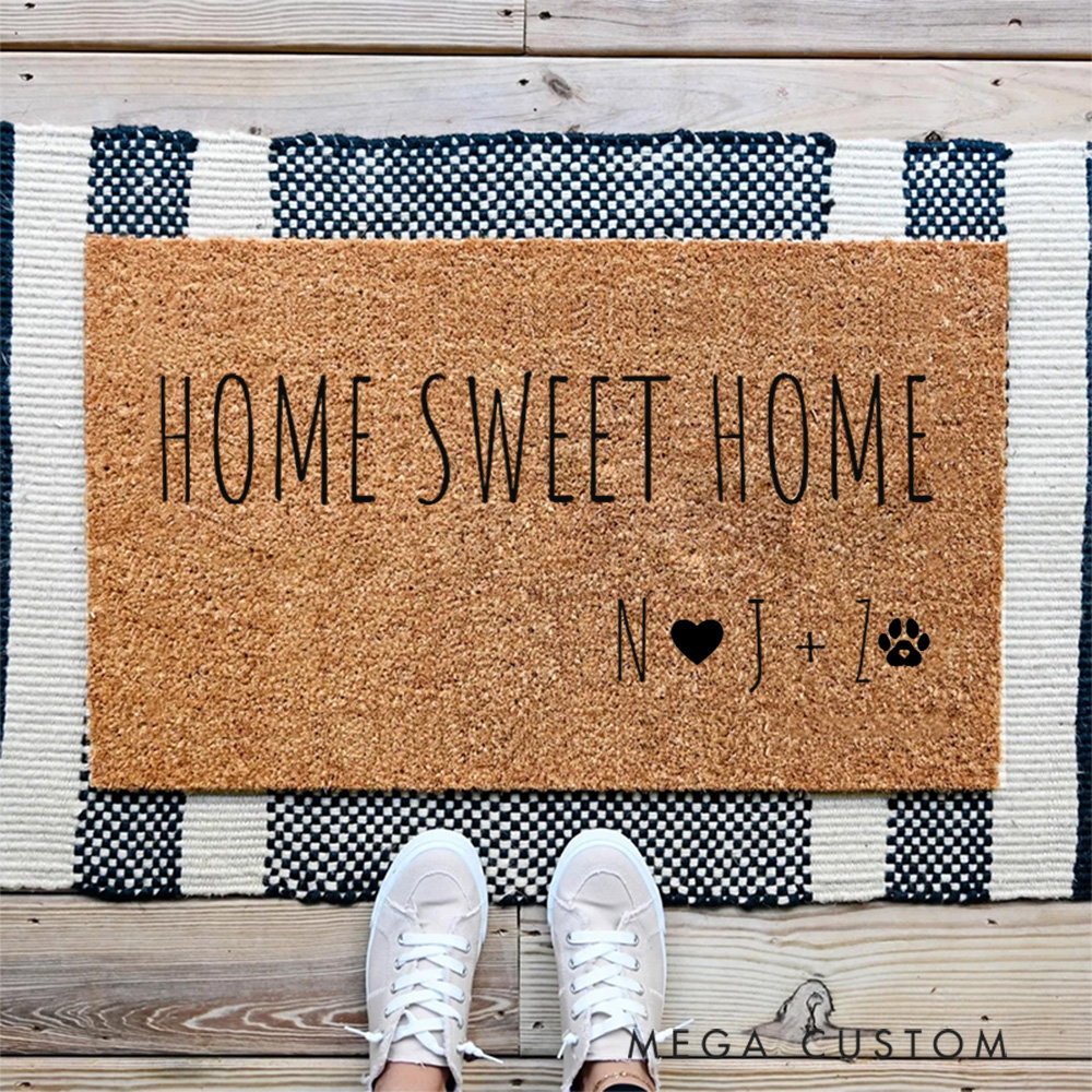 Personalized Minimalist Doormat New Home Gift Housewarming Wedding Gift for Couples First Home Gifts Christmas Gift for Family