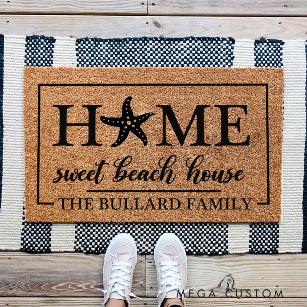 Personalized Beach House Welcome Doormat A Personalized Housewarming Gift for Coastal Homes New Home Closing Gifts First Home Gift
