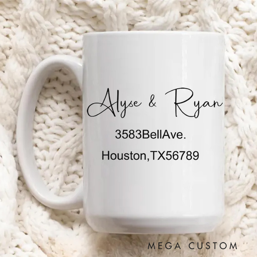 Personalized Ceramic Mug with Name Custom 11oz and 15oz Coffee Mug Housewarming Gift First Time Home Buyer Gift Realtor Closing Gift Home Gift