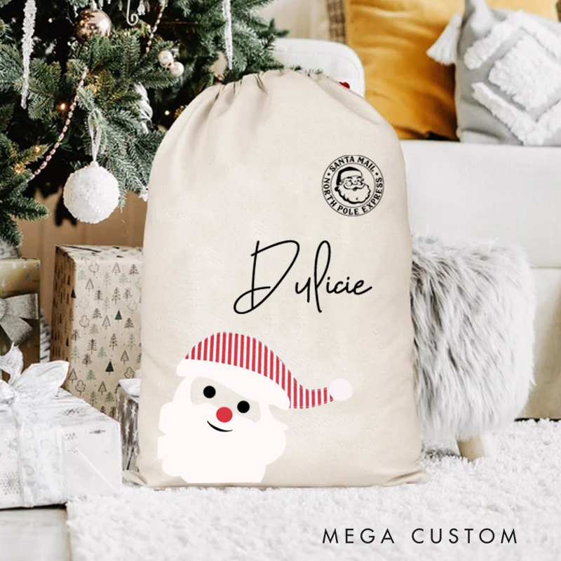 Personalised Christmas Gift Bag For Baby Baby's First Christmas Santa Delivery Sack Christmas Gift