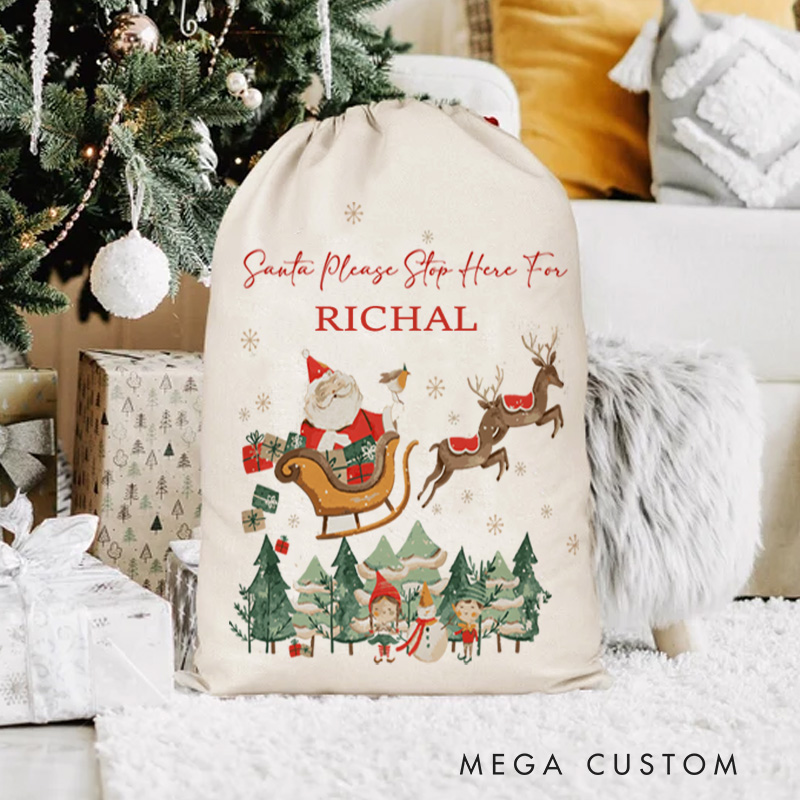 Personalised Christmas Gift Bag For Baby Baby's First Christmas Santa Delivery Sack Baby Christmas Gift