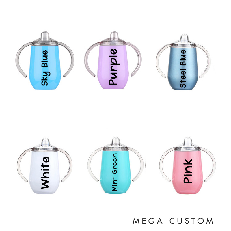 Personalized Cute Fantasy Unicorn Bear Animal 10 oz Insulated Sippy Cup with Name and Handle Baby Shower Birthday Gift for Toddler Kid