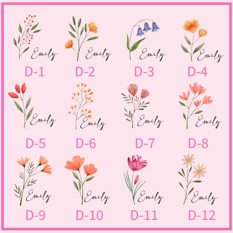 Personalize Birth Flower Name Journal Floral Monogram & Name Diary Birthday Gift