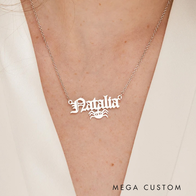 Personalized Halloween Name Necklace Halloween Gift for Women