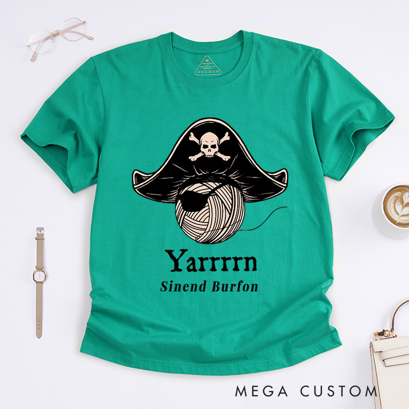 Personalized Yarn Knitting Classic T-Shirts Knit Shirts Crafty Shirts Knitter T-Shirt Custom Tee