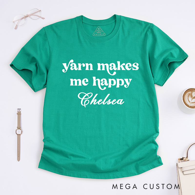 Personalized Knitting Classic T-Shirts  Knitter T-Shirt Knit Shirts Custom Tee Unusual Gift 