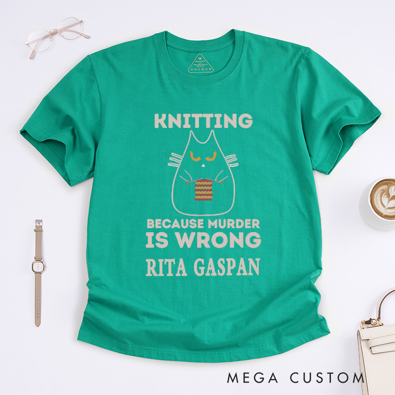 Personalized Funny Knitting Classic T-Shirts Knitter T-Shirt Custom Tee Knit Gift 