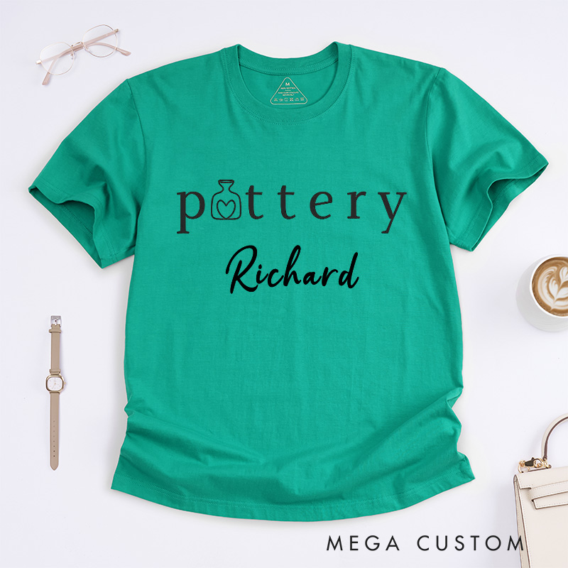 Personalized Pottery Lover T-Shirts Ceramics Artist Gift Birthday Gift with Name Monogrammed