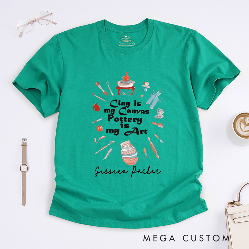 Personalized Pottery Art Classic T-Shirts Pottery Lover Funny Clay Cute T-Shirt Ceramic Maker Gift
