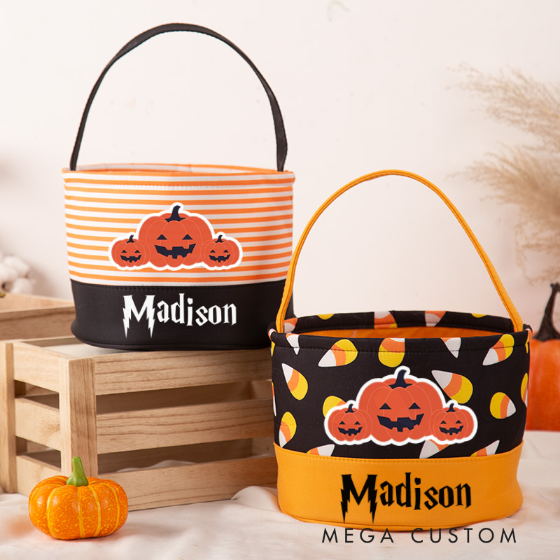 Personalized Halloween Treat Bag with Name Halloween Basket for Boys and Girls Halloween Gift