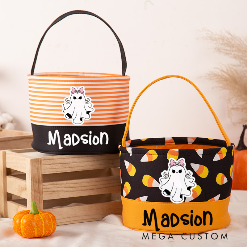 Personalized Halloween Bucket Kids Halloween Gift Halloween Party Decor