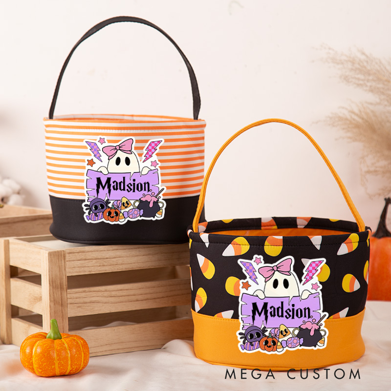 Personalized Halloween Candy Baskets Trick or Treat Halloween Buckets for Kids