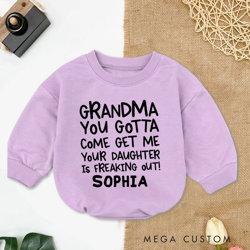 Personalized Grandma You Gotta Come Get Me Funny Quote Baby Bodysuit