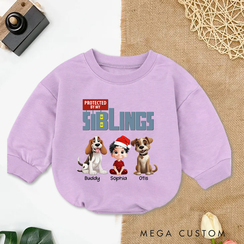 Personalized Protected By My Siblings Baby Bodysuit Baby Shower Gifts