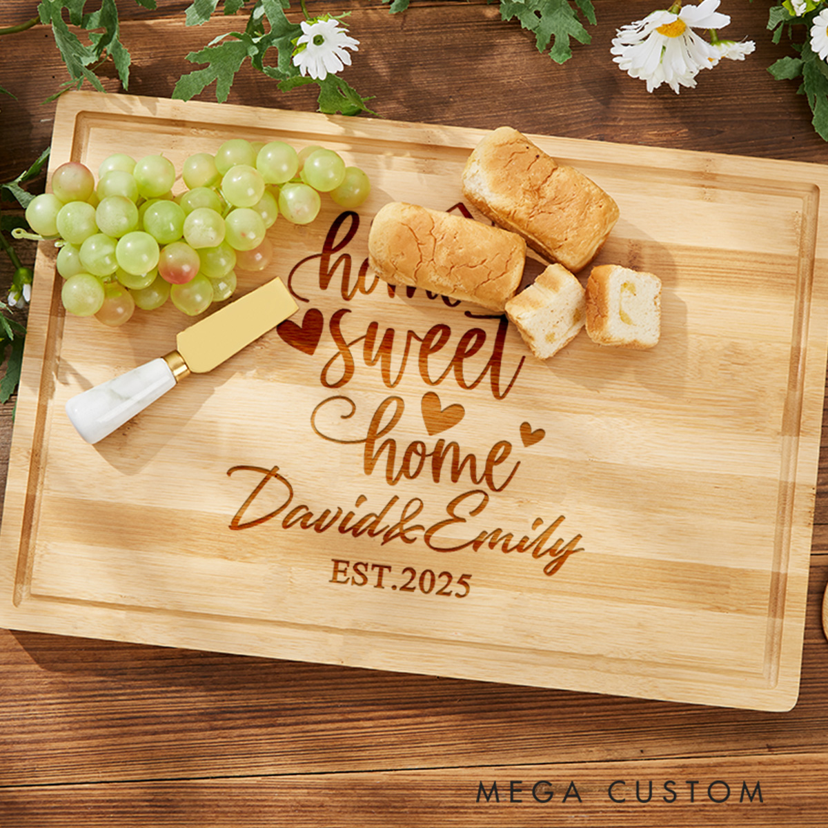 Personalized Home Sweet Home Cutting Board Housewarming Gift New Home Gift Realtor Closing Gift Engraved Cutting Board Wooden Charcuterie Board